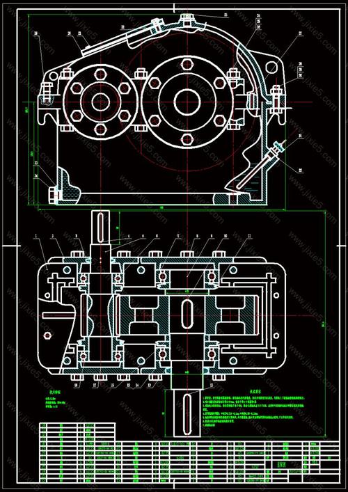 一級(jí)齒輪減速器cad圖紙說明書